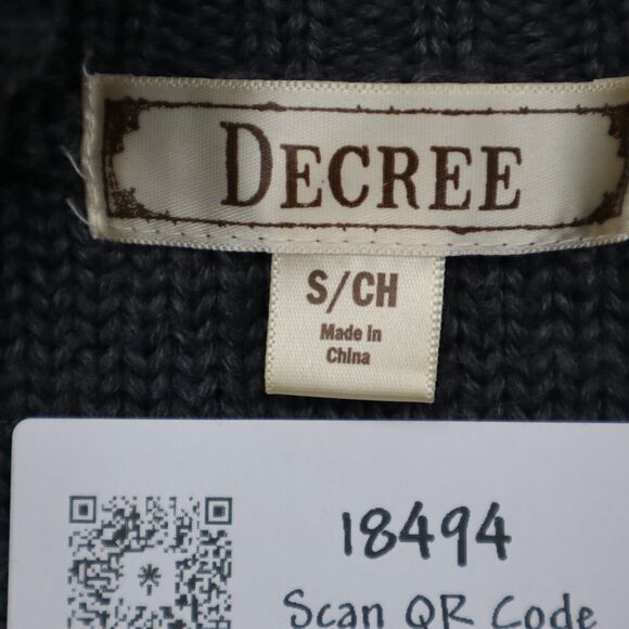 Decree Sweater Womens S Gray Cardigan Short Sleeve Button Cable Knit Acrylic - Picture 2 of 15